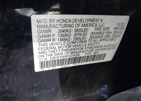 2023 Acura Mdx A-Spec from USA, damaged, VIN 5J8YE1H05PL014386